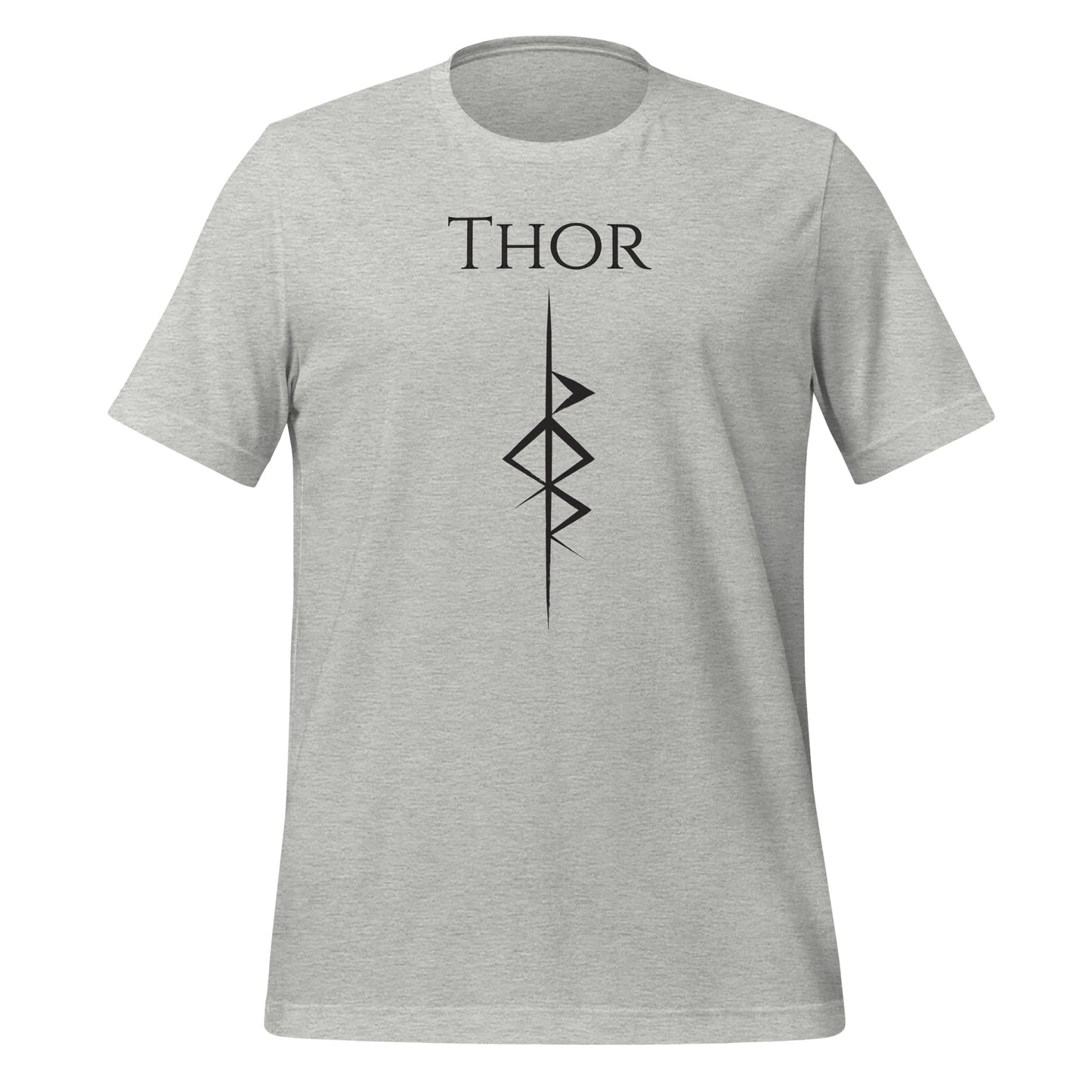 Athletic grey Thor God of Thunder shirt with Thor rune symbol. Perfect viking warrior shirt, viking Valhalla shirt, or viking rune shirt to celebrate viking heritage!