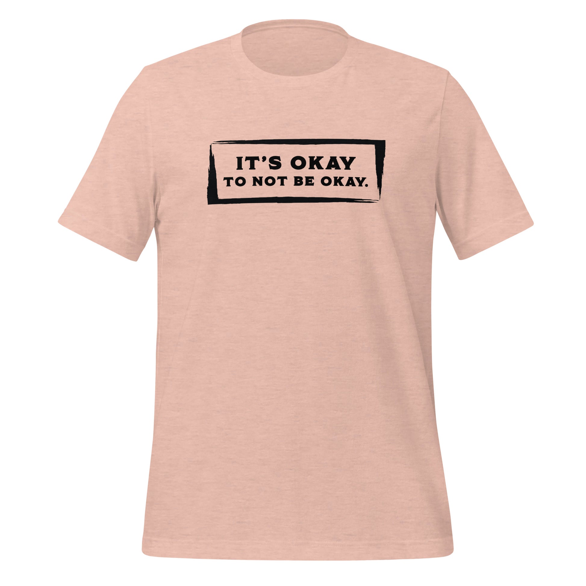 Peach kindness t-shirt for mental health awareness that reads It's Okay to Not Be Okay created by apparel shop Midnight Gypsy Designs.