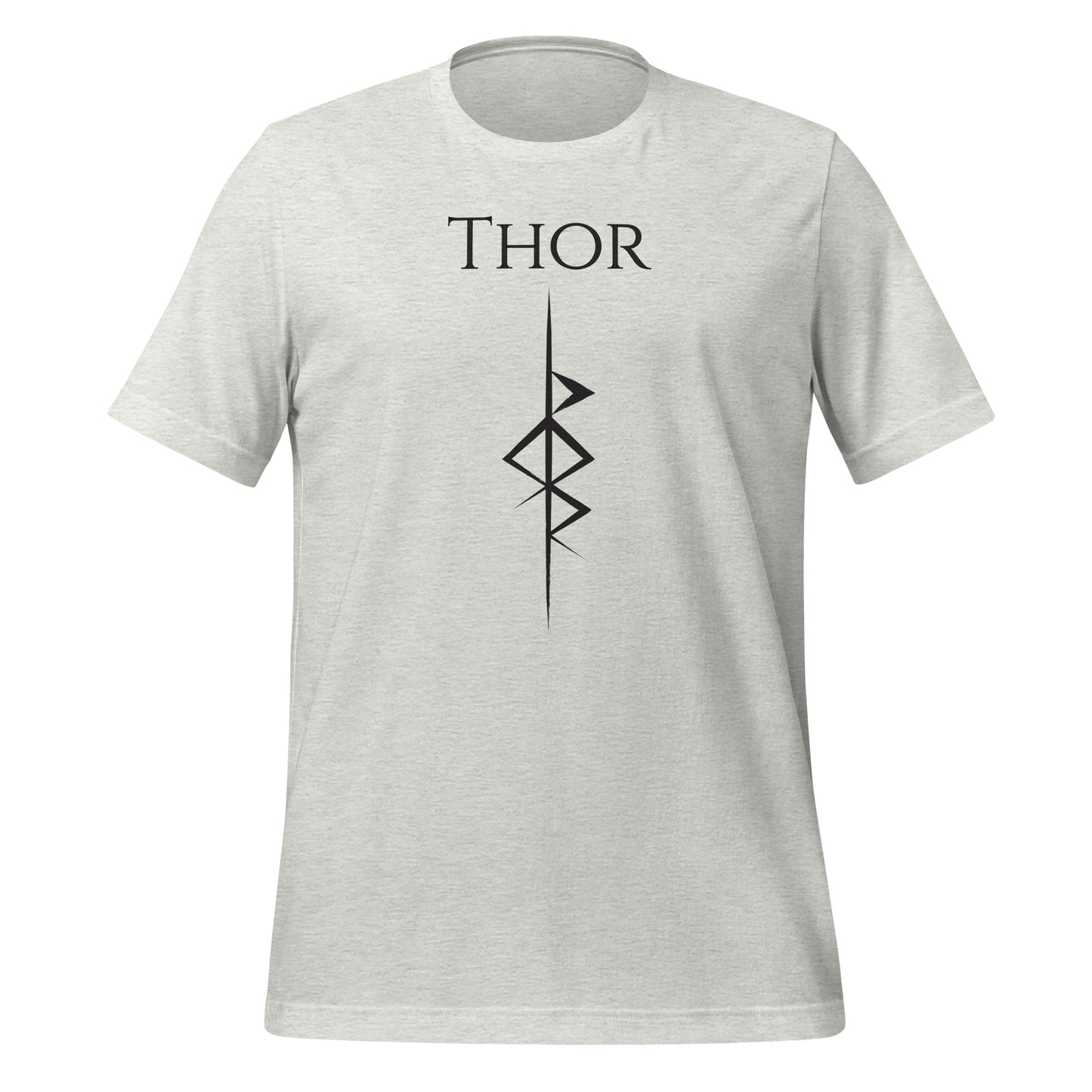 Light grey Thor God of Thunder shirt with Thor rune symbol. Perfect viking warrior shirt, viking Valhalla shirt, or viking rune shirt to celebrate viking heritage!