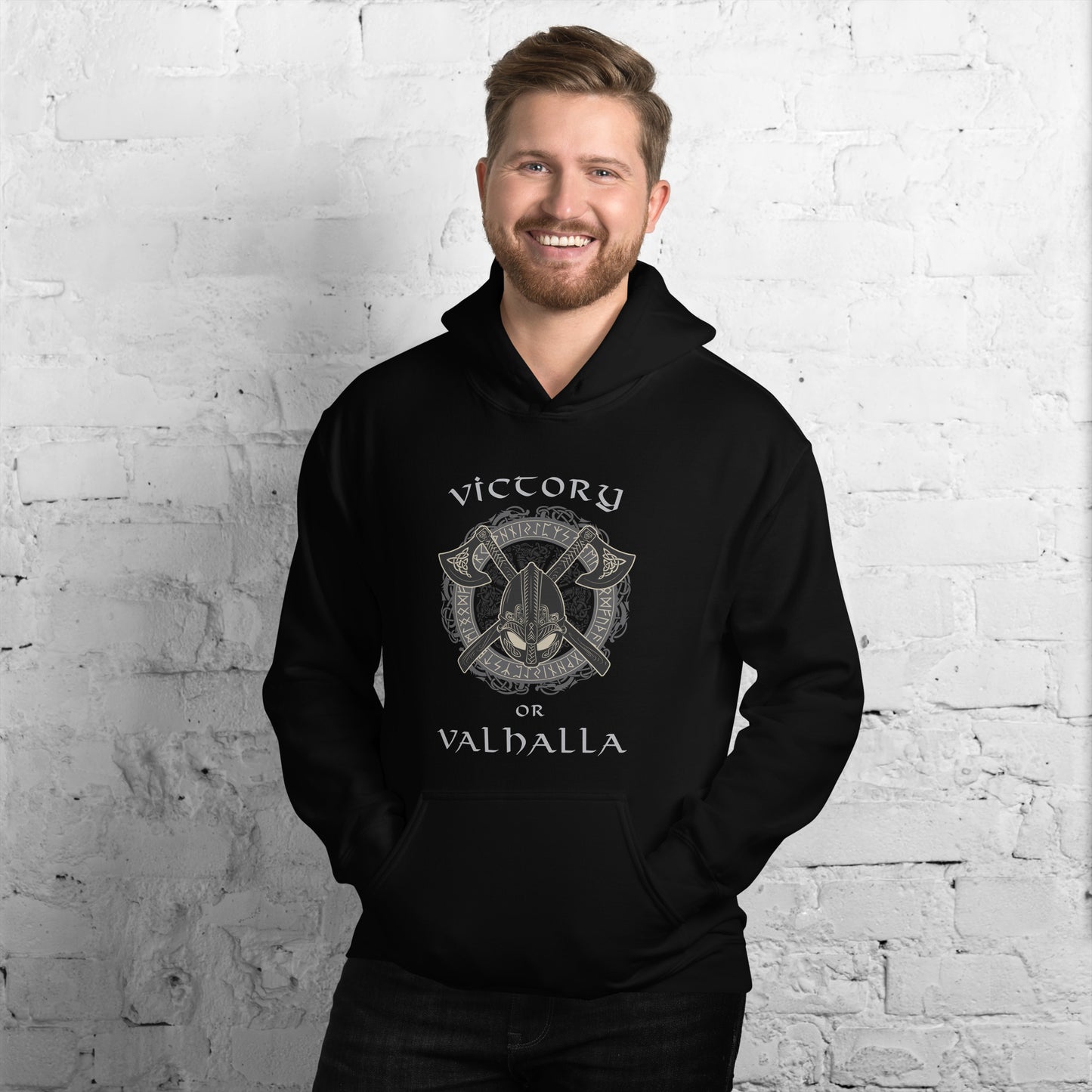 Victory or Valhalla Viking Warrior Hoodie