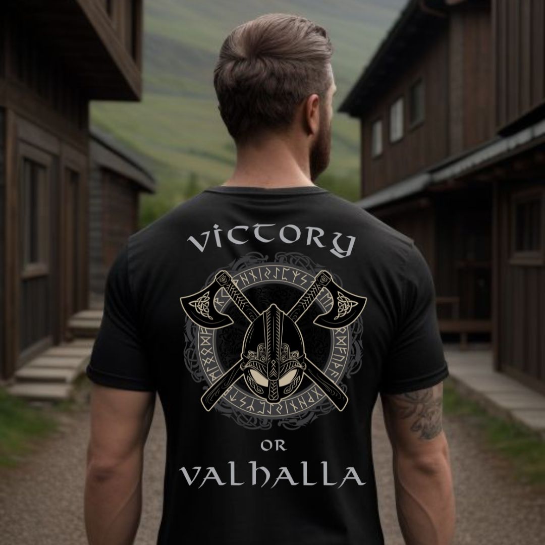 Victory oder Valhalla Wikinger Krieger T-Shirt