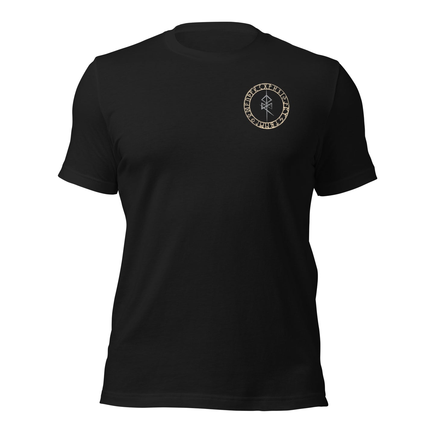 A vintage black Valhalla Viking Warrior Shirt that says Valhalla Only the Worthy with a Viking skull and Valknut symbol on the back and the Odin Norse rune on the front in the center of the Viking compass vegvisir created by Viking apparel company Midnight Gypsy Designs as part of their Viking Apparel clothing line. Perfect Odin God of War shirt, black Vikings shirt, Viking Odin shirt, Valhalla warrior shirt, Norse Viking tee, Norse mythology t-shirt, and pagan shirt for men.
