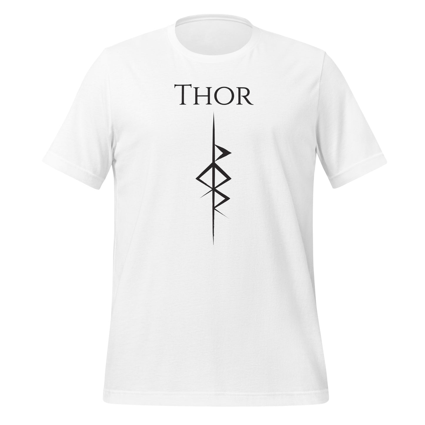 White Thor God of Thunder shirt with Thor rune symbol. Perfect viking warrior shirt, viking Valhalla shirt, or viking rune shirt to celebrate viking heritage!